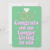 Congrats On No Longer Living In Sin Funny Wedding