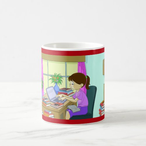 Congrats on PhD Degree Funny Books Cute Girl  Coffee Mug