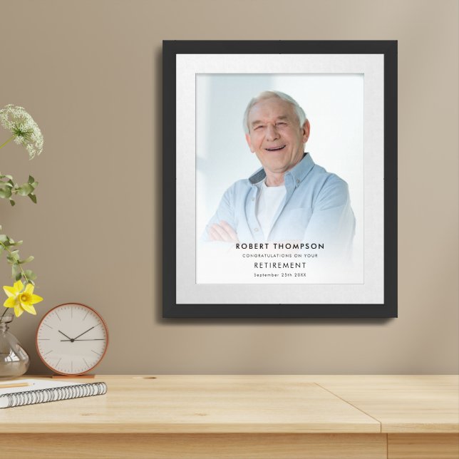 Congrats on Retirement Name Photo Overlay  Framed Art (Table Top)