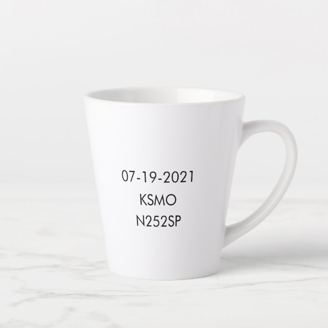 Congrats on solo flight - customizable latte mug (Right)