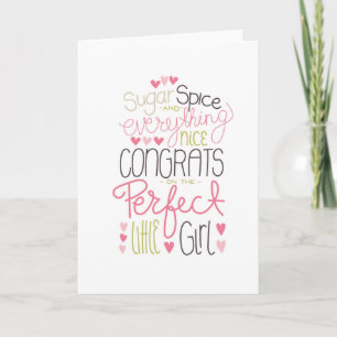 Congrats on the Perfect Little Girl Birth Card