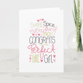 Congrats on the Perfect Little Girl Birth Card