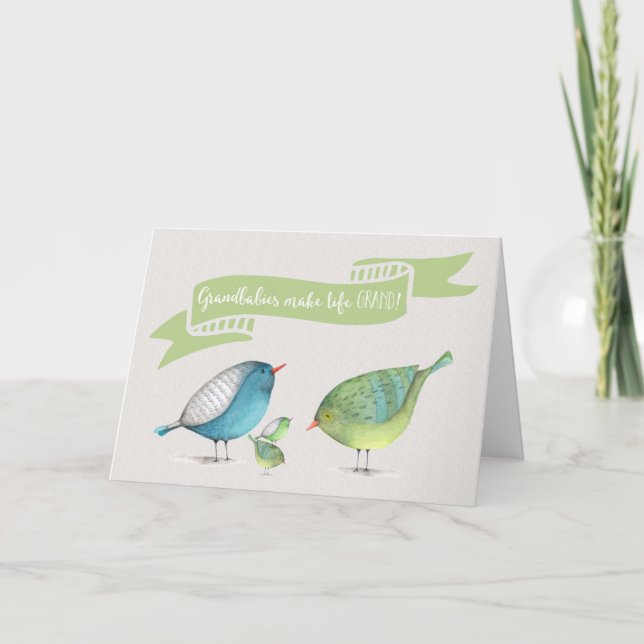 Congrats on Twins-Grandbabies make life GRAND Card (Front)