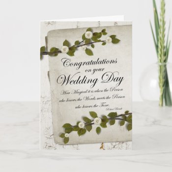 Congrats On Wedding Day White Floral Card by MarceeJean at Zazzle
