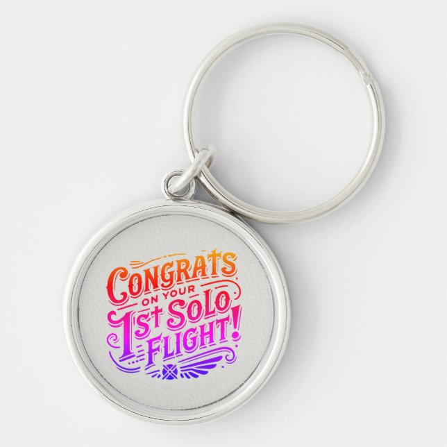 Congrats on your 1st Solo Flight Keychain (Front)