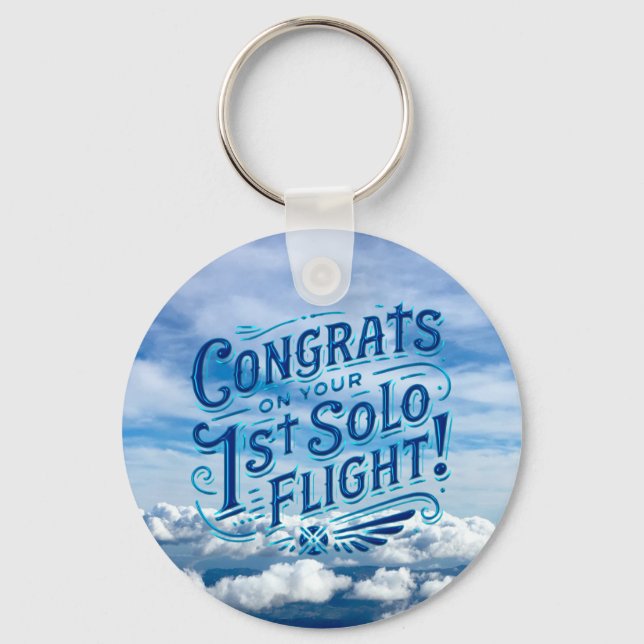 Congrats on your 1st Solo Flight Keychain (Front)