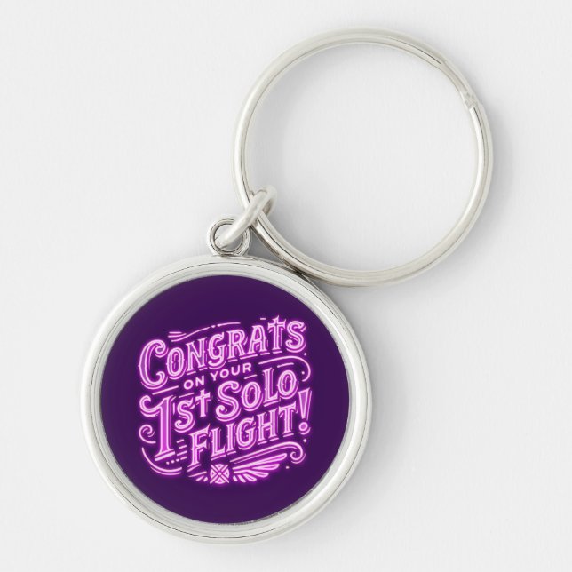 Congrats on your 1st Solo Flight Keychain (Front)