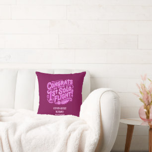 Congrats on your 1st Solo Flight Throw Pillow