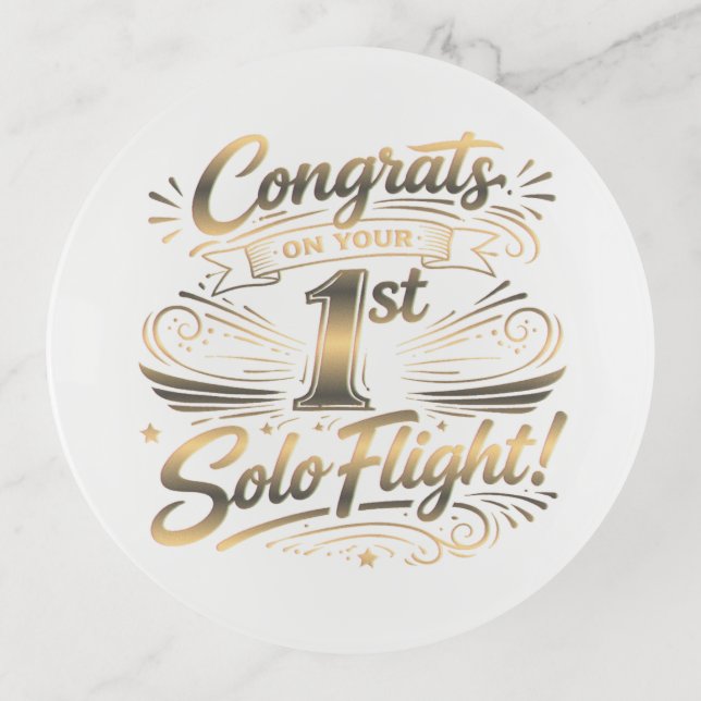 Congrats on your 1st Solo Flight Trinket Tray (Front)