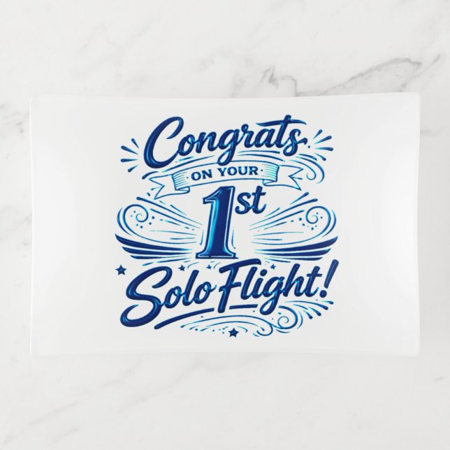 Congrats on your 1st Solo Flight Trinket Tray (Front)