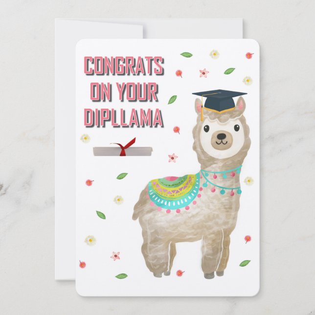 CONGRATS ON YOUR DIPLLAMA! HOLIDAY CARD (Front)