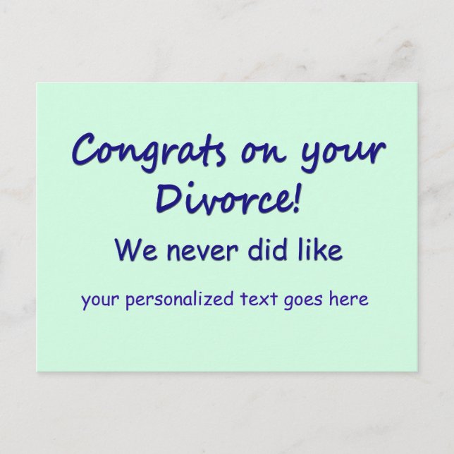 Congrats on your Divorce Postcard (Front)