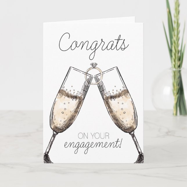 Congrats on Your Engagement Cheers Card  (Front)