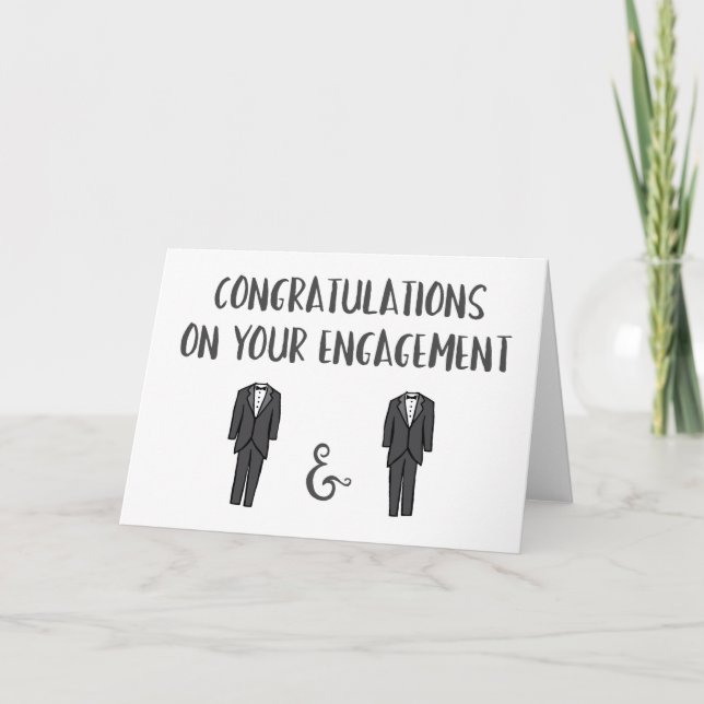 Congrats on Your Engagement - Gay Couple Card (Front)