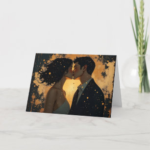 Congrats on your Engagement Romantic Kiss Card
