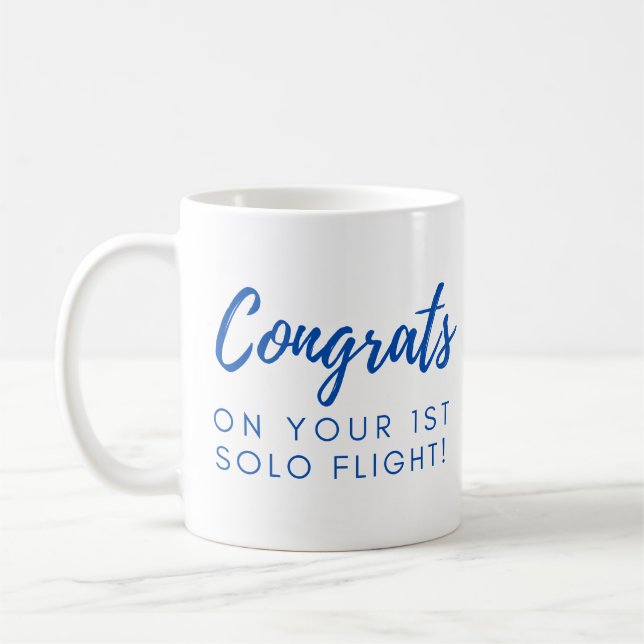 Congrats on your first solo flight coffee mug (Left)