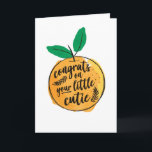 Congrats on Your Little Cutie Baby Shower Card<br><div class="desc">Customize this cute new baby card with your own special message. Prefect for welcoming any new little cutie.</div>