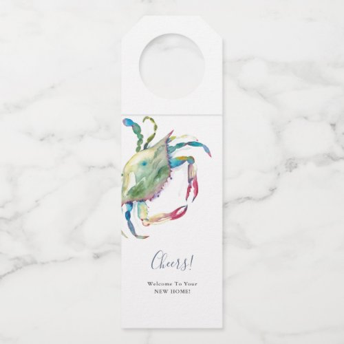 Congrats On Your New Home Blue Crab Wine Tag