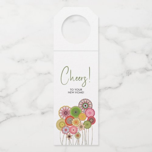Congrats On Your New Home flower bouquet Bottle Hanger Tag