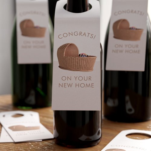 Congrats on your New Home Panda Bottle Hanger Tag