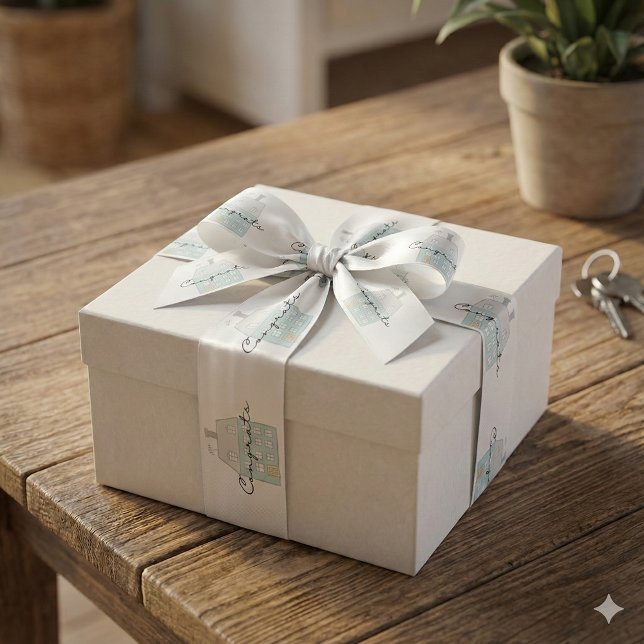 Congrats On Your New Home Ribbon  (Celebrate a new home owner with this thoughtful, "Congrats" ribbon! )