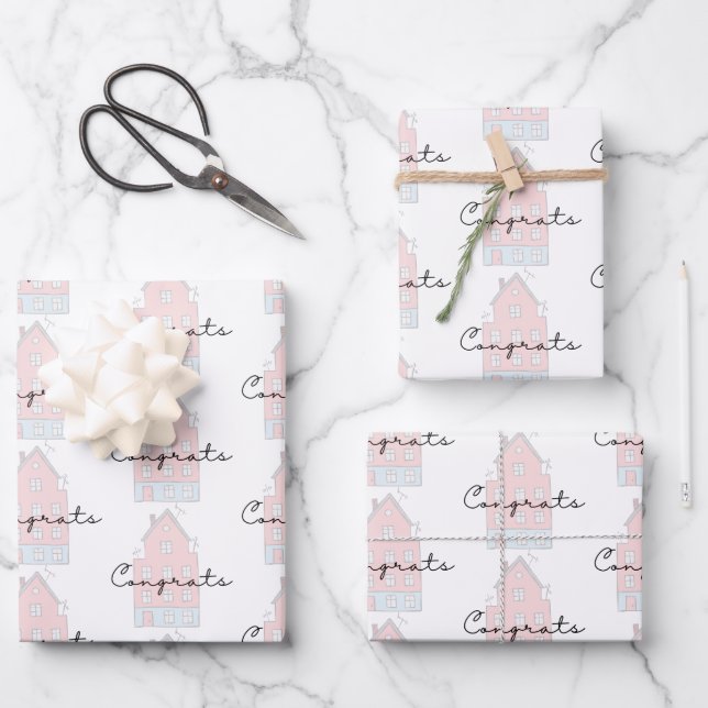 Congrats On Your New Home Wrapping Paper Sheets (Front)