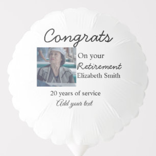 Congrats on your retirement add photo name date mi balloon