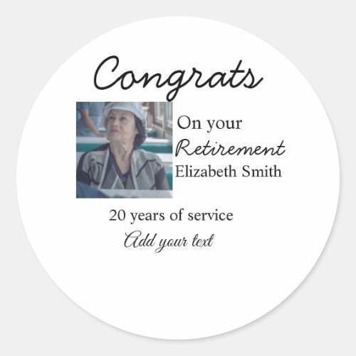 Congrats on your retirement add photo name date mi
