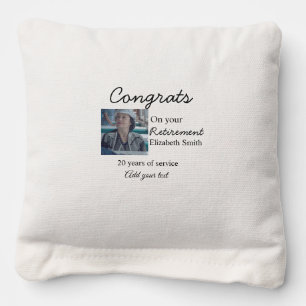 Congrats on your retirement add photo name date mi cornhole bags