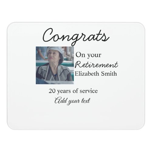 Congrats on your retirement add photo name date mi
