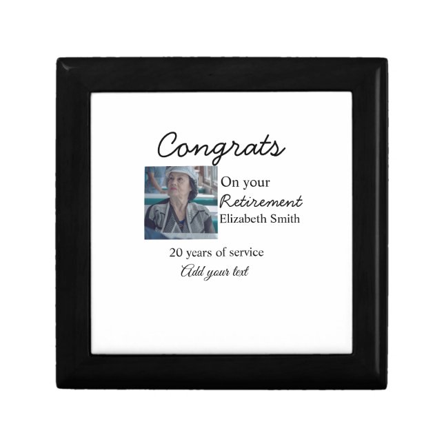 Congrats on your retirement add photo name date mi gift box (Front)