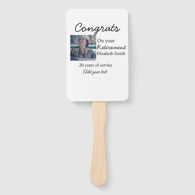 Congrats on your retirement add photo name date mi hand fan (Front)