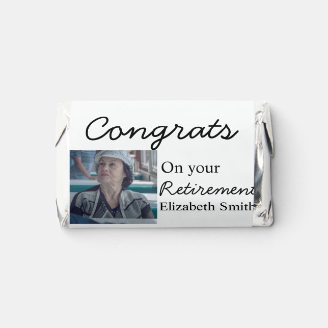 Congrats on your retirement add photo name date mi hershey's miniatures (Front)