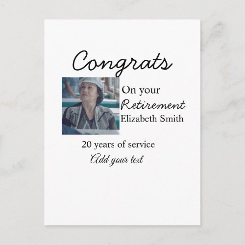 Congrats on your retirement add photo name date mi