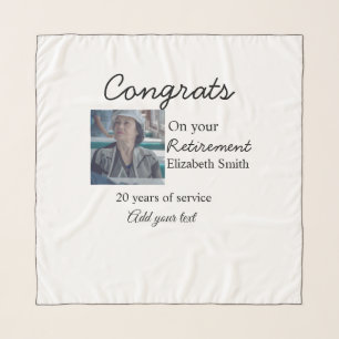 Congrats on your retirement add photo name date mi scarf
