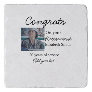 Congrats on your retirement add photo name date mi trivet