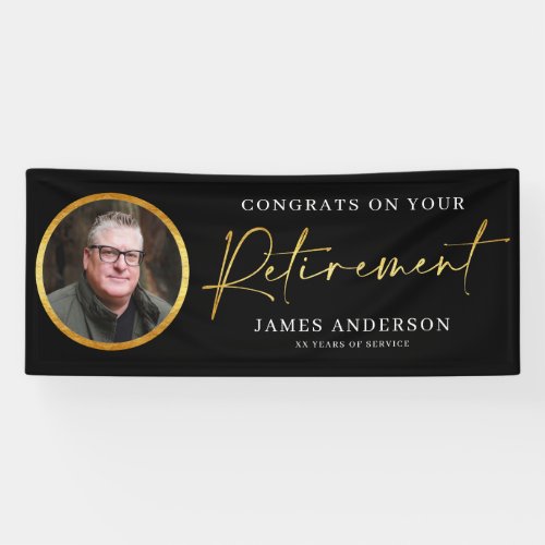 Congrats on Your Retirement Photo  Gold Script Banner