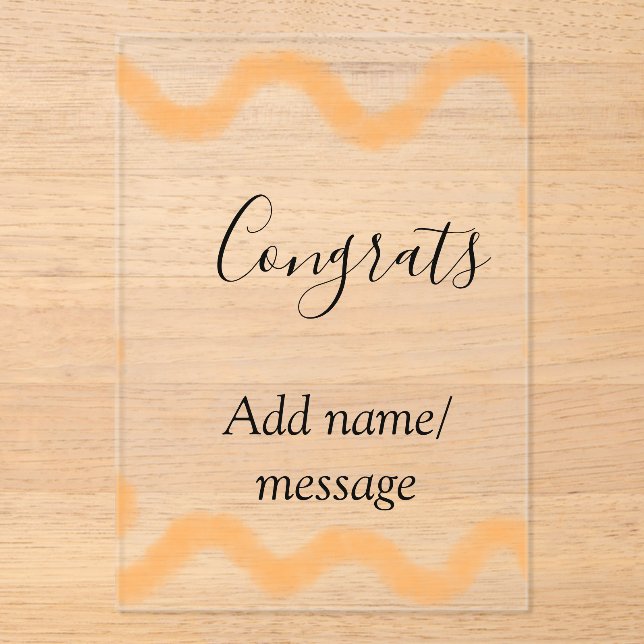 Congrats orange spiral Spanish border boho retro n Acrylic Invitations (Front)