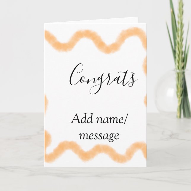 Congrats orange spiral Spanish border boho retro n Card (Front)