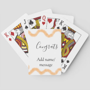Congrats orange spiral Spanish border boho retro n Poker Cards