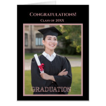 Congrats Oversized Photo Collage Black Graduation