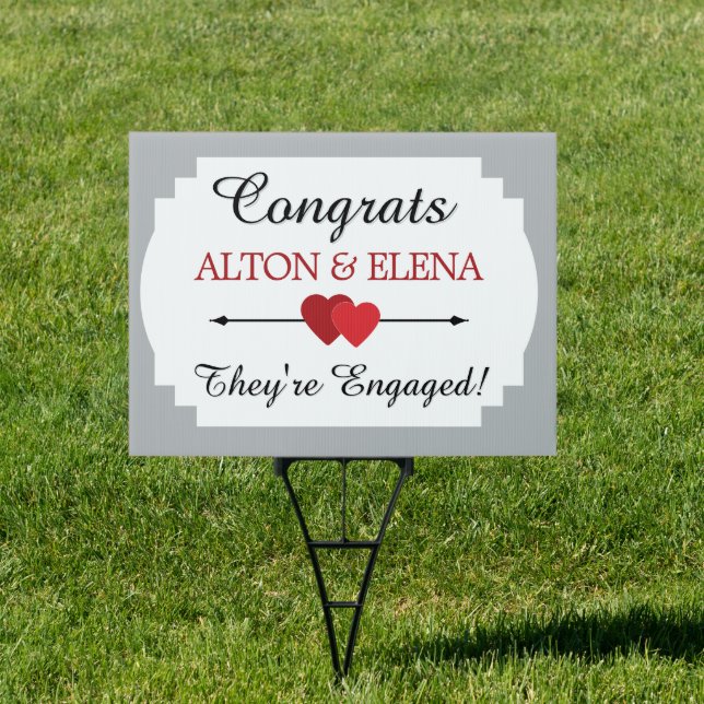 Congrats!  Personalized Engagement yard sign (Insitu)