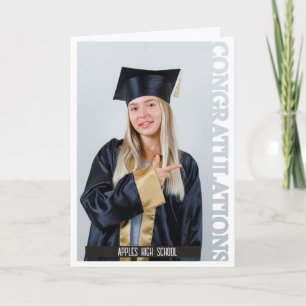 Congrats Photo Celebration graduation Letterpress Thank You Card