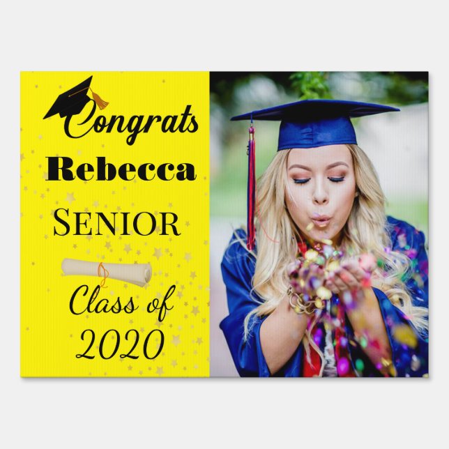 Congrats Photo Senior Sign Personalized (Front)
