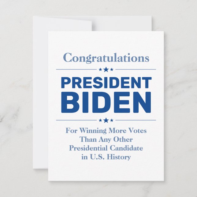 Congrats President Biden Most Voted Candidate (Front)
