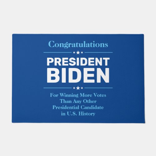 Congrats President Biden Most Voted Candidate Blue Doormat