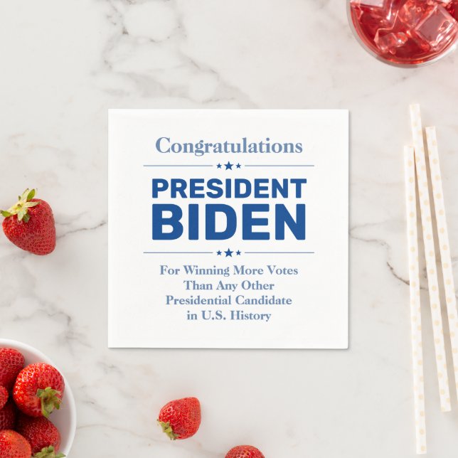 Congrats President Biden Most Voted Candidate Napkins (Insitu)