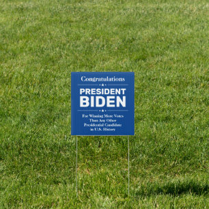 Congrats President Biden Most Voted Candidate Sign