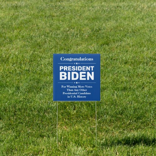 Congrats President Biden Most Voted Candidate Sign