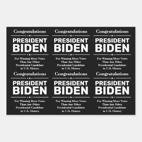 Congrats President Biden Most Voted Candidate Wrapping Paper Sheets